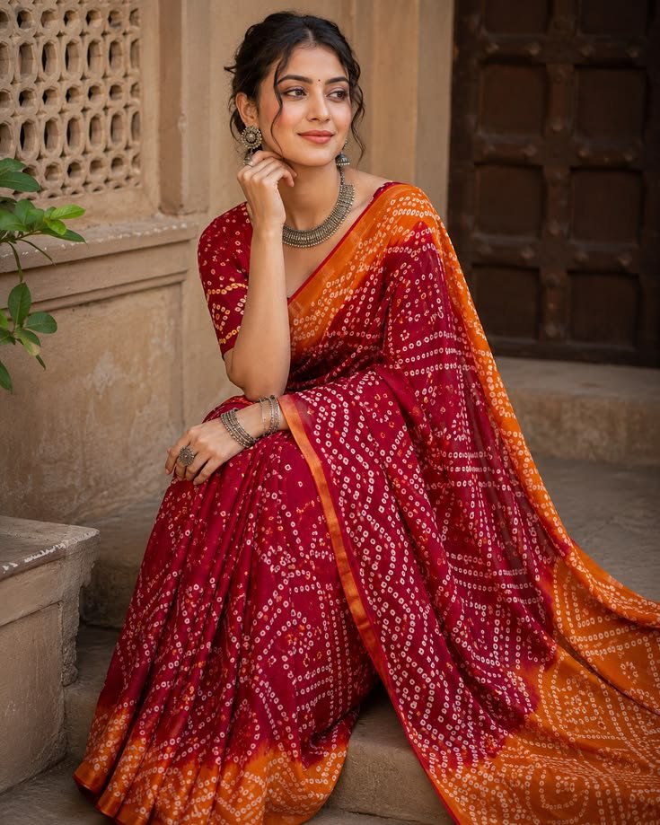 beautiful bandhani saree outfit ideas for weddings, festivals & traditional events 💖