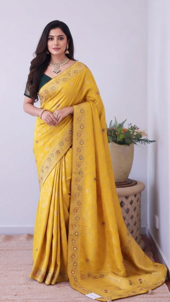 dola silk saree with handwork