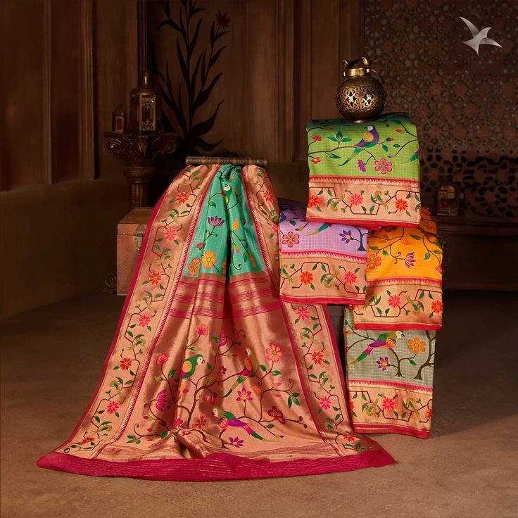 indulge in the splendor of paithani sarees, where…