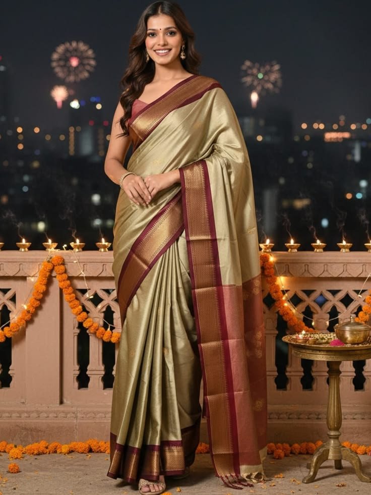 kalini woven design zari pure cotton kanjeevaram saree