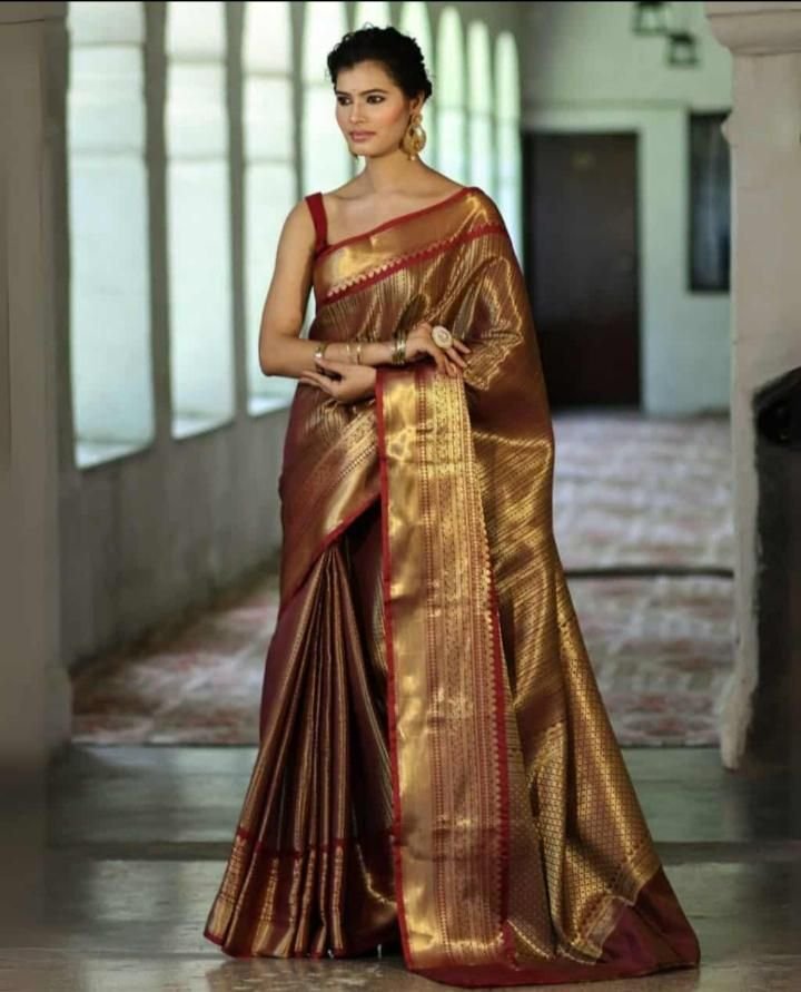 kanjivaram tissue silk saree banarasi wedding style