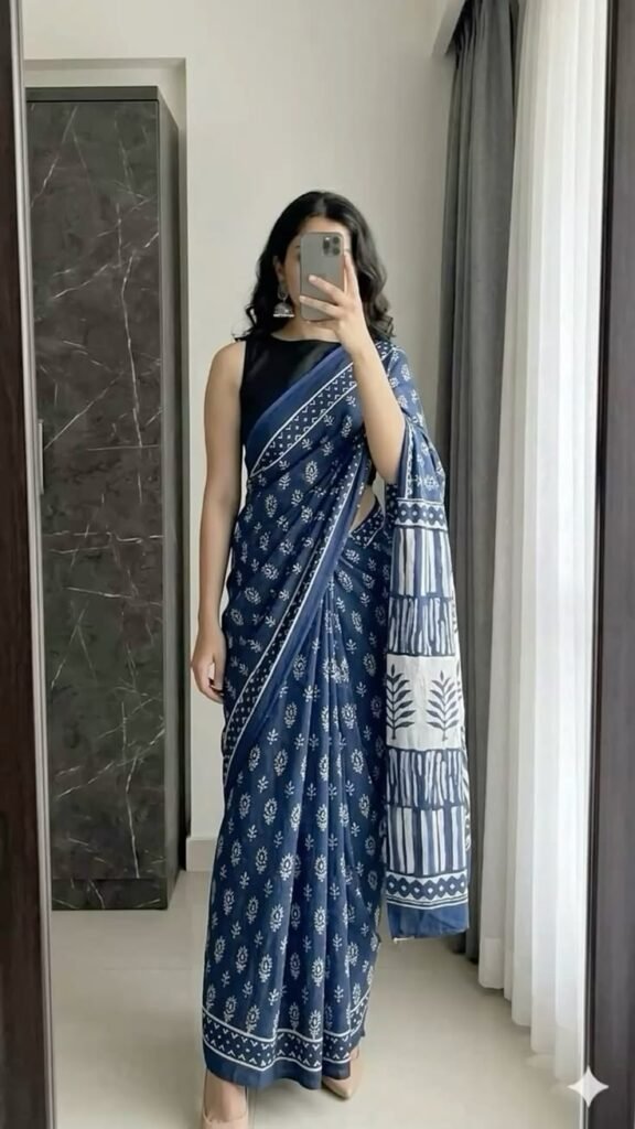 pure blue cotton saree 💙